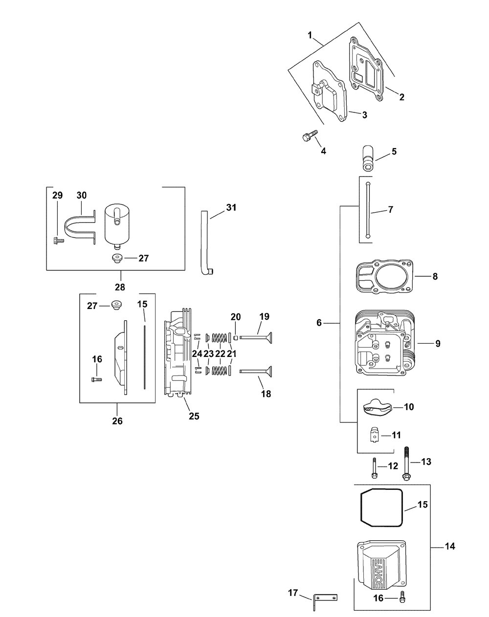 Cv20s-65610 Head Valve Breather Diagram and Parts List for ENFORCER44 53AH3AGF050-20HP Cub Cadet Lawn Tractor